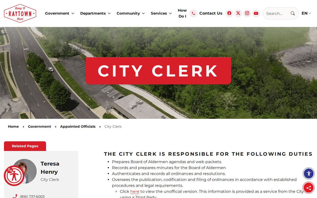 Raytown residents directory City Clerk public records source
