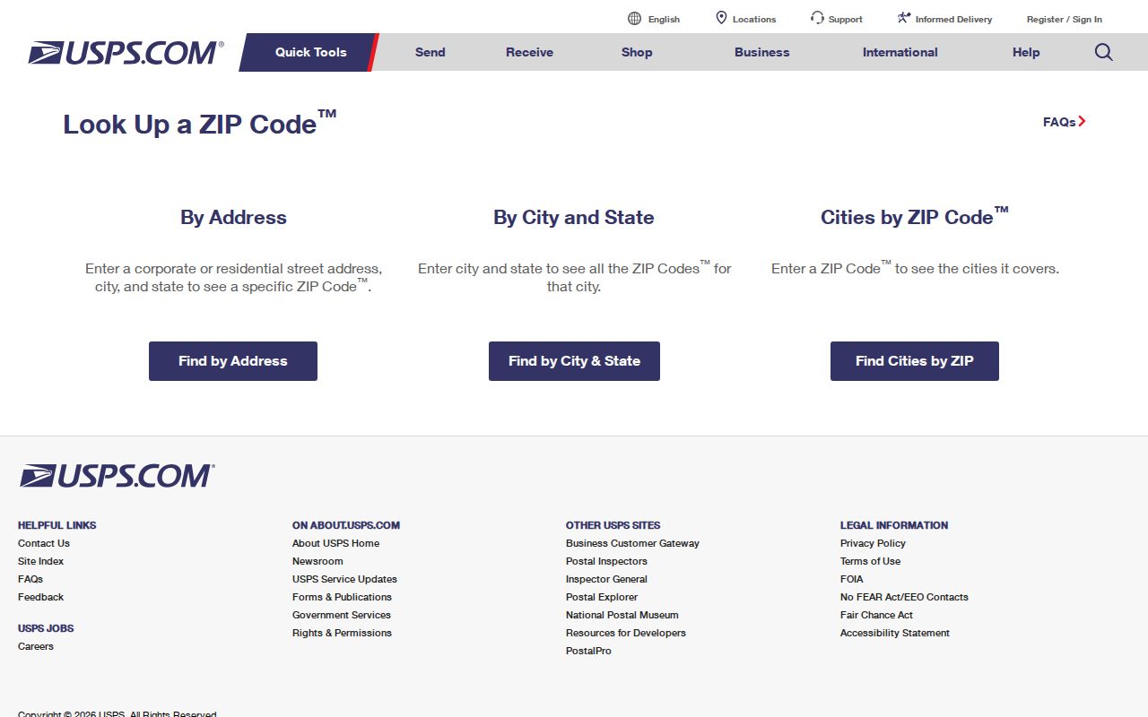 Raytown ZIP code directory USPS address lookup screen